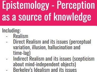 Epistemology - Perception as knowledge