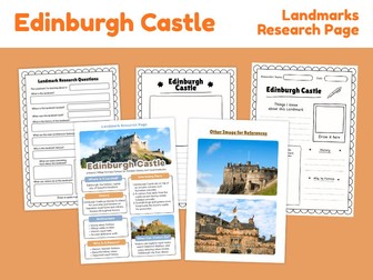 Edinburgh Castle Landmark Research Project | History & Geography Worksheets