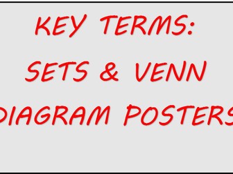 Set and Venn Diagram Key Term Posters