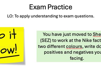 L17 Economic Activity Exam Practice - Edexcel iGCSE Geography