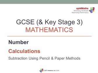 apt4Maths: PowerPoint Presentation (Lesson 2 of 13) on Calculations - SUBTRACTION