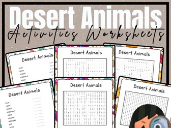 Desert Animals - Word Search, Scramble & Reverse Search: No-Prep Fun Activities