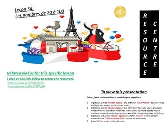 Lecon 3d- Les nombres 20 a 100 (numbers 20- 100)