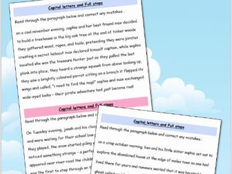 Capital Letters & Full Stops – Paragraph Editing Practice