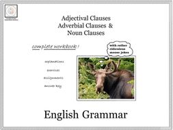 English Grammar: Adjectival, Adverbial and Noun Clauses (B&W)