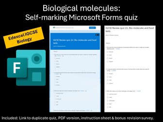GCSE Forms quiz: Biological molecules and food tests