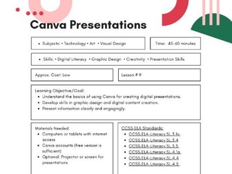 Canva Presentation and Design Lesson