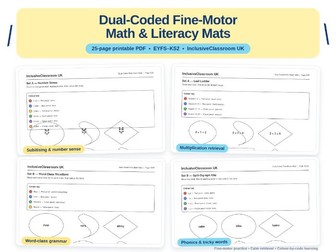 Dual-Coded Fine-Motor Color-by-Code Mats