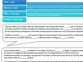 Comparative Phrases in Spanish Listening Transcript + Exercise // Technology GCSE