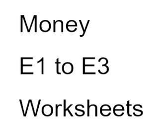 Money E1 to E3 worksheets Functional Maths