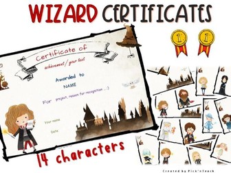 28 Harry Potter certificates , ANY SUBJECT