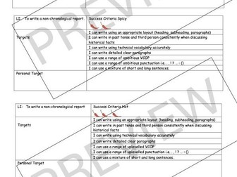 Non-Chronological Order Writing Success Criteria Chili Challenge