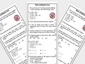 Arithmetic Tests Pack