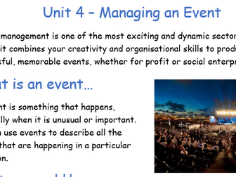 Unit 4 - Managing an Event