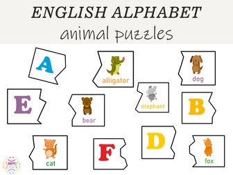 English Alphabet Animal Puzzles