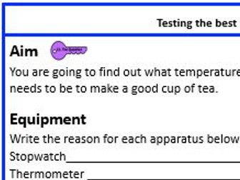 KS3 Testing the best temperature for tea Write-up