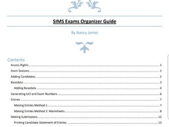 SIMS Exams Organiser Condensed Guide