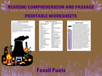 Understanding Fossil Fuels: An Engaging Reading Passage and Interactive Questions