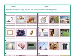 Phonics Consonant Blend BR Photo Worksheet