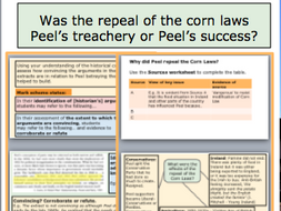 *FULL A-LEVEL LESSON* Was the repeal of the corn laws Peel’s treachery or Peel’s success?