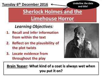 Sherlock Holmes Unit Year 8 SEN (Limehouse Horror) Part 2