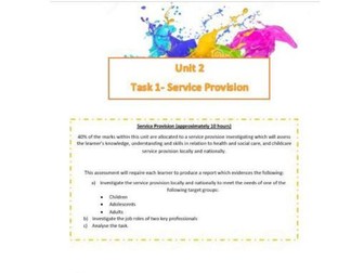 Health and Social Care and Childcare Coursework Booklet- Task 1