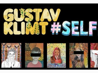 Klimt Selfie! Self portrait 6+ week Project. Home learning/in class.