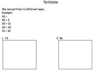 Year 2 Partitioning in Different Ways