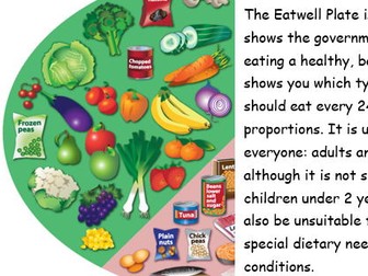 Healthy Eating reading comp - ESOL E3 or L1