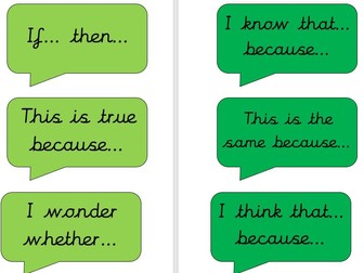 Maths reasoning sentence starters