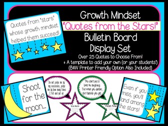 Growth Mindset Quotes from the Stars Decor