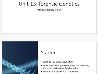 BTEC Forensic Genetics Unit 13