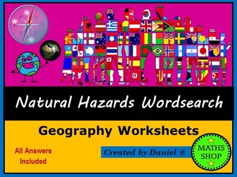 Geography Natural Hazards Wordsearch
