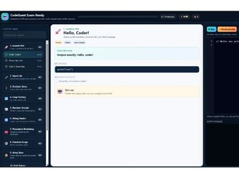 OCR GCSE Computer Science Pseudocode Tutor – 54 Interactive Auto-Marked Coding Tasks.