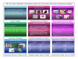 Countable-Uncountable Nouns Use-Structure-Exercises Presentation