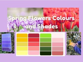 Spring Flower Colour and Shade Matching, Flower Names, Spring Colours, Colour Hunt, Colour Swatches
