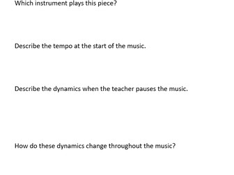 UKS2/LKS3 Music Listening tests