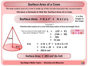 Cones and Pyramids - Surface Area and Volume KS4