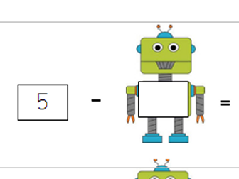 Missing number sentence robots