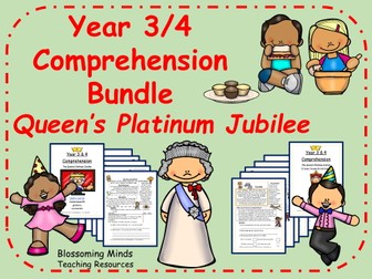 Queen's Platinum Jubilee comprehension bundle - Year 3/4