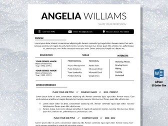 Teacher Resume Template Editable for MS Word - CV Letter Simple & Easy