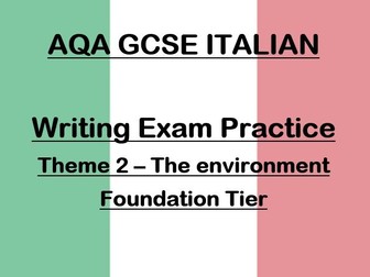 GCSE Italian Writing Practice - The environment (Foundation)