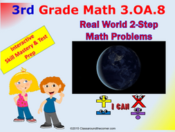 3.OA.8 Grade 3 Math Interactive Test Prep– Real-World, Two-Step Word Problems