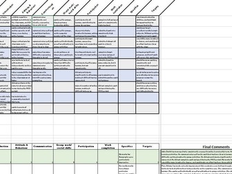 general comments for reports ks1