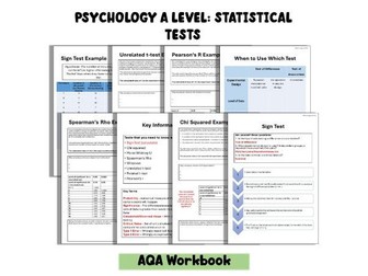Statistical Tests Workbook Psychology AQA A Level