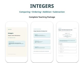 Year 7 Integers Teaching Booklet & Answers