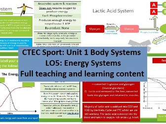 CTEC Sport: Unit 1 Body Systems - LO5 Energy Systems