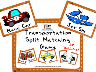 Transportation Split Pictures Game