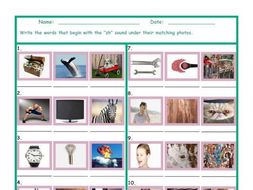 Phonics ZH Sound Photo Worksheet