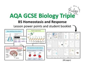 AQA B5 Homeostasis and response  Triple Biology (15-16 lessons)